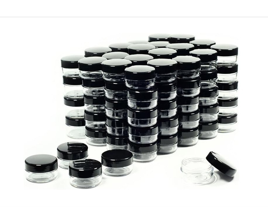 10 Gram Sample Containers, 100 Count Cosmetic Containers with Lids, Refillable,