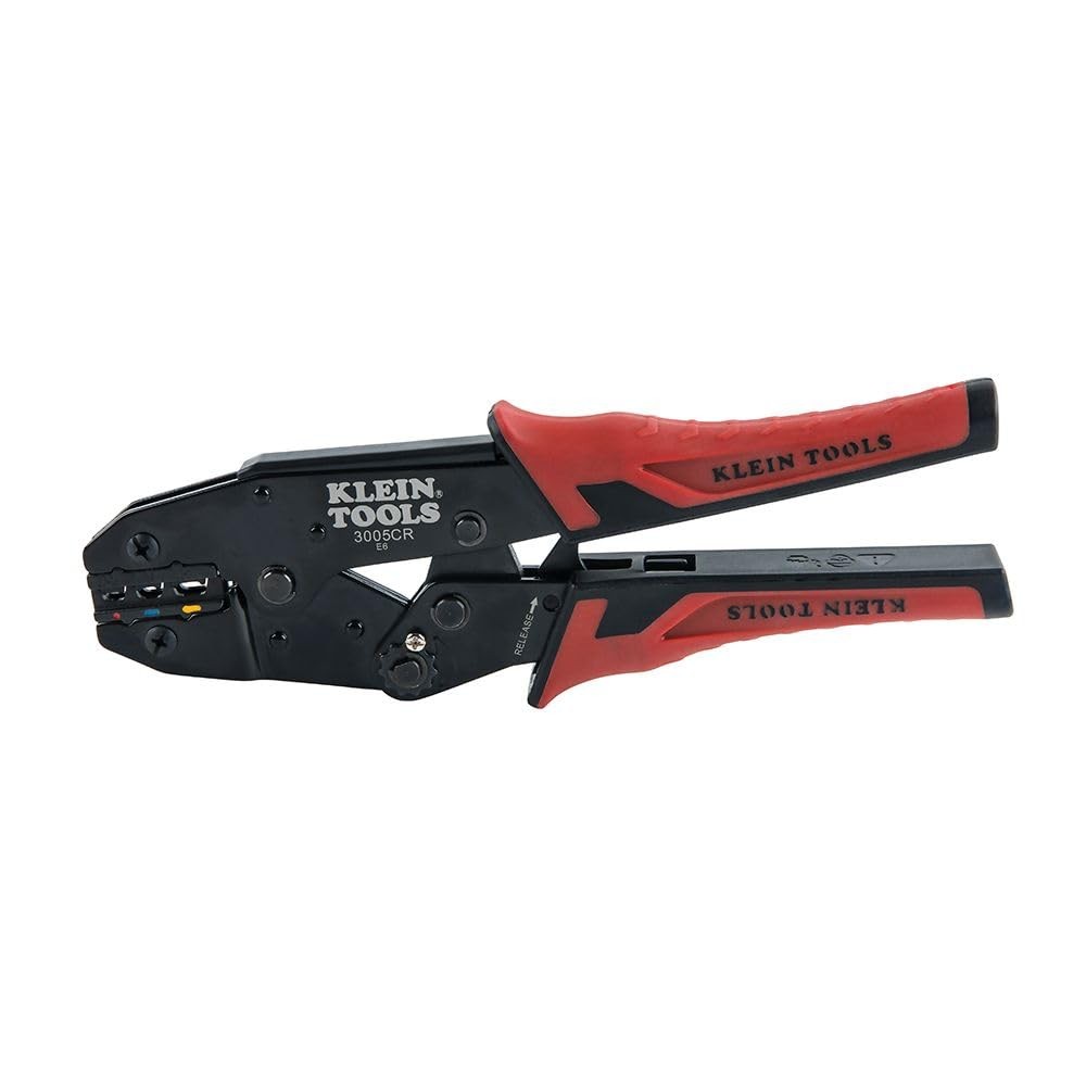80013 Wire Stripper / Ratcheting Crimper, Electrical Red, Black