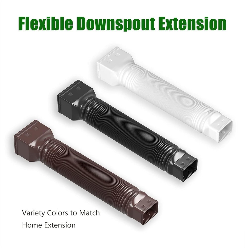2 Pack Rain Gutter Downspout Extensions Flexible,Drain Downspout Extender Connec