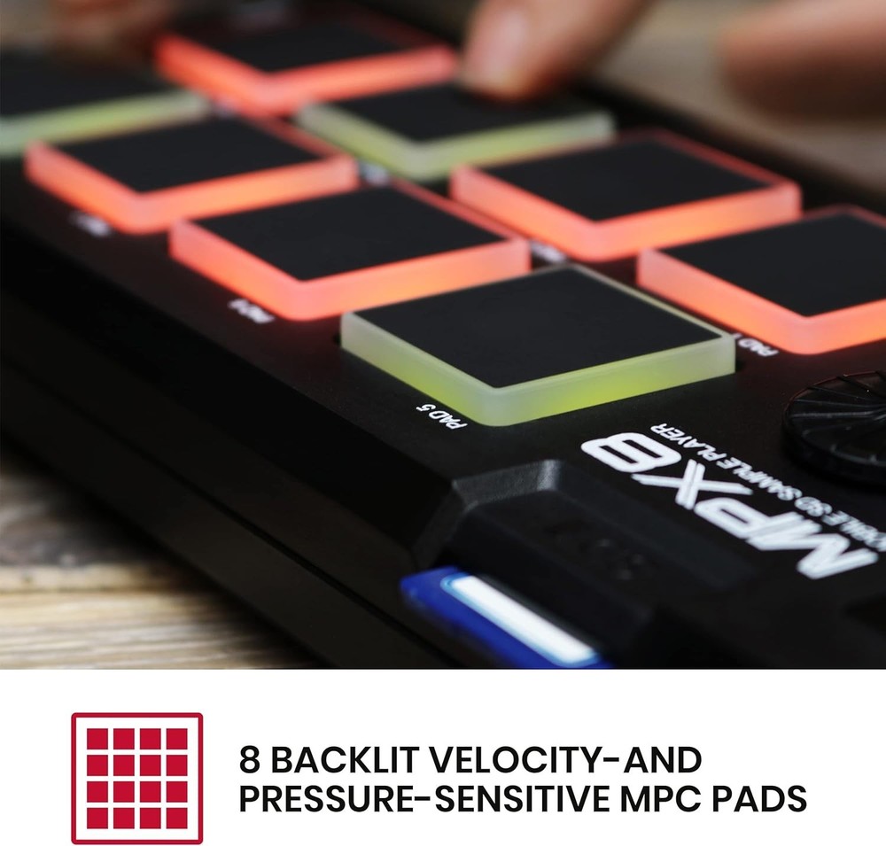 Portable Sample Pad Controller with 8 Velocity Pads