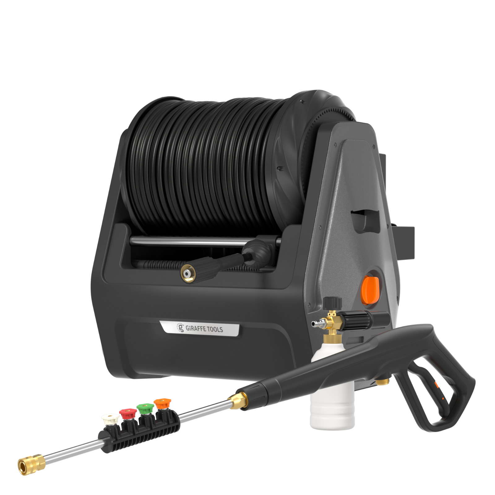 Giraffe Tools Electric High Pressure Washer Max 2900 PSI with 100FT Hose Reel