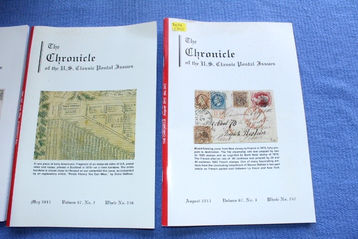 The Chronicle of US Classic Postal Issues Partial year 2015 BlueLakeStamps Great