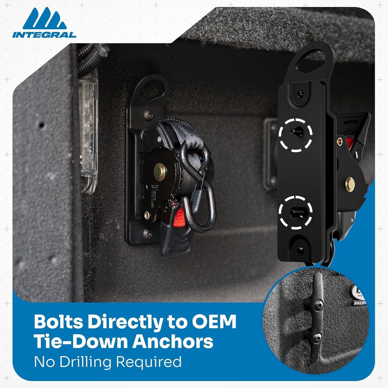 SET OF TWO-Integral Straps FITS: RAM 2500/3500 2019-2026 Bed Mounted Retractable