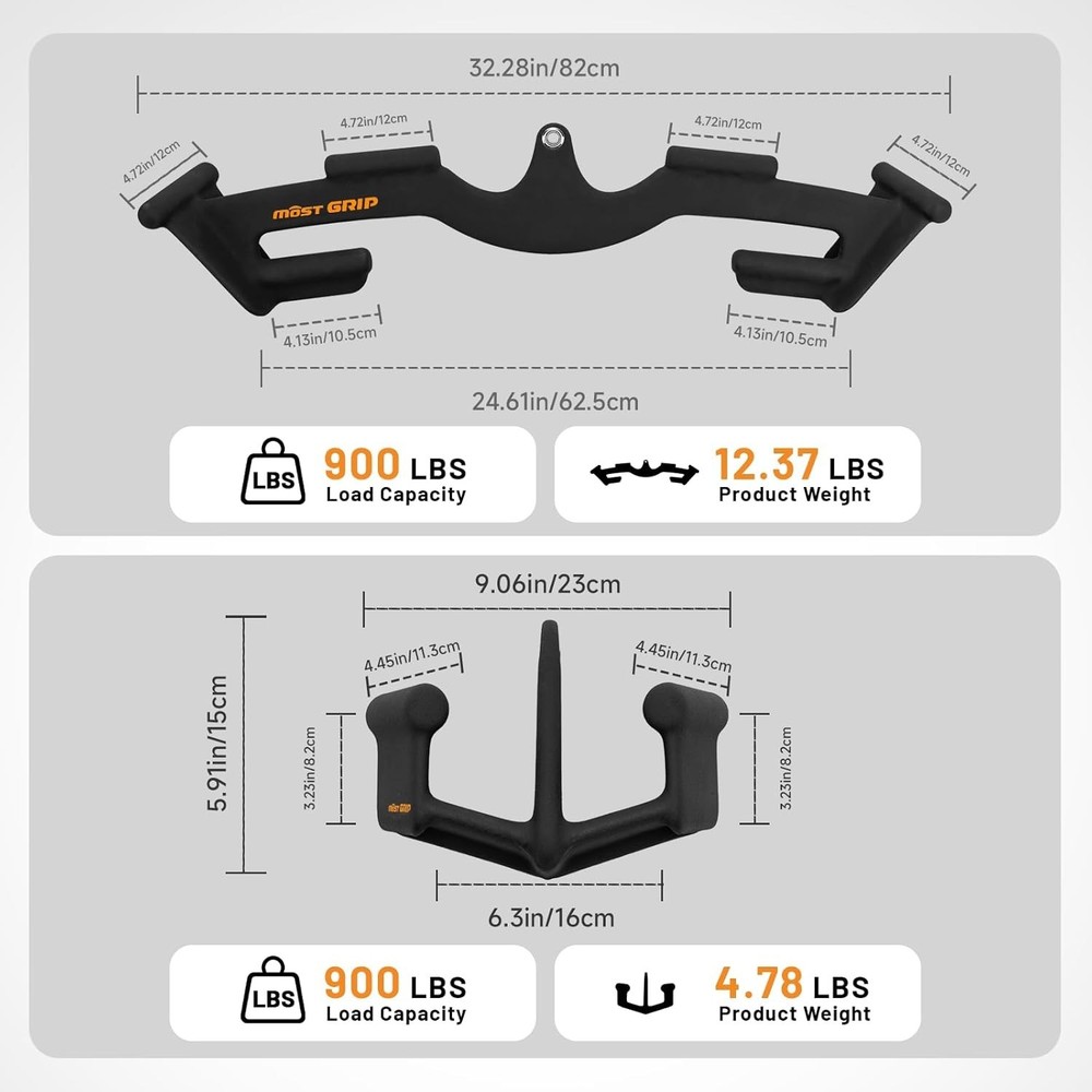 LAT Pull Down Bars Set Triangular Stability LAT Pulldown Attachments 8 Handles