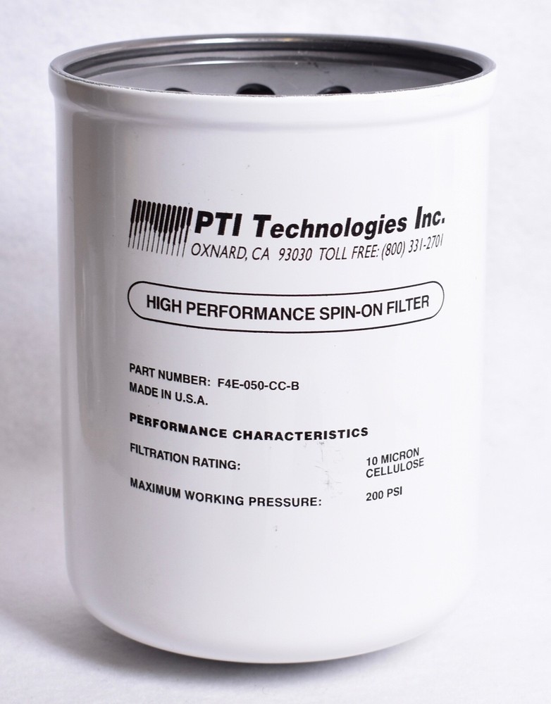 PTI Technologies High Performance Spin On Oil Filter F4E-050-CC-B