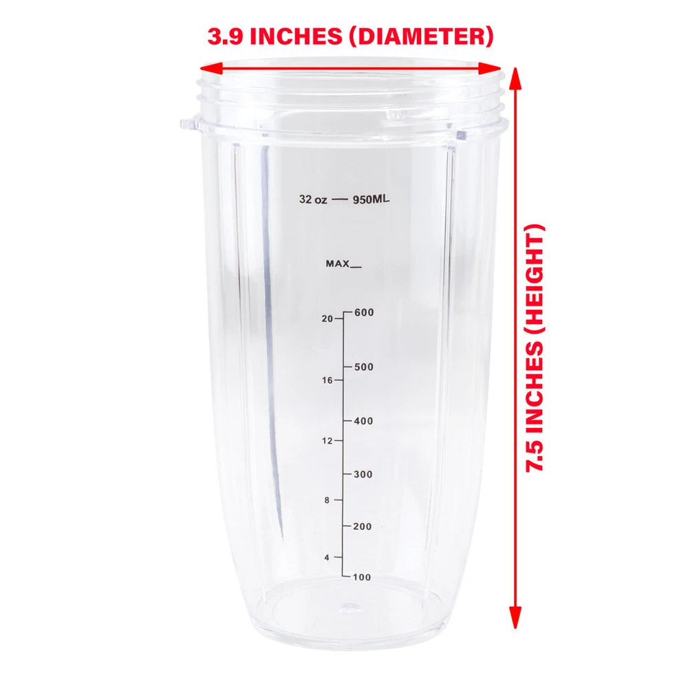 2 Pack 32 oz Cup and Extractor Blade for NutriBullet NB-101B NB-101S NB-201