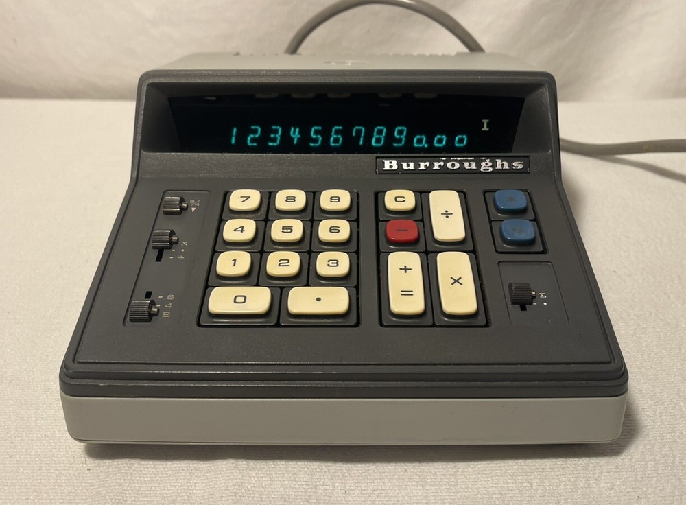 Vintage Burroughs C 3263 Electronic Adding Machine TESTED