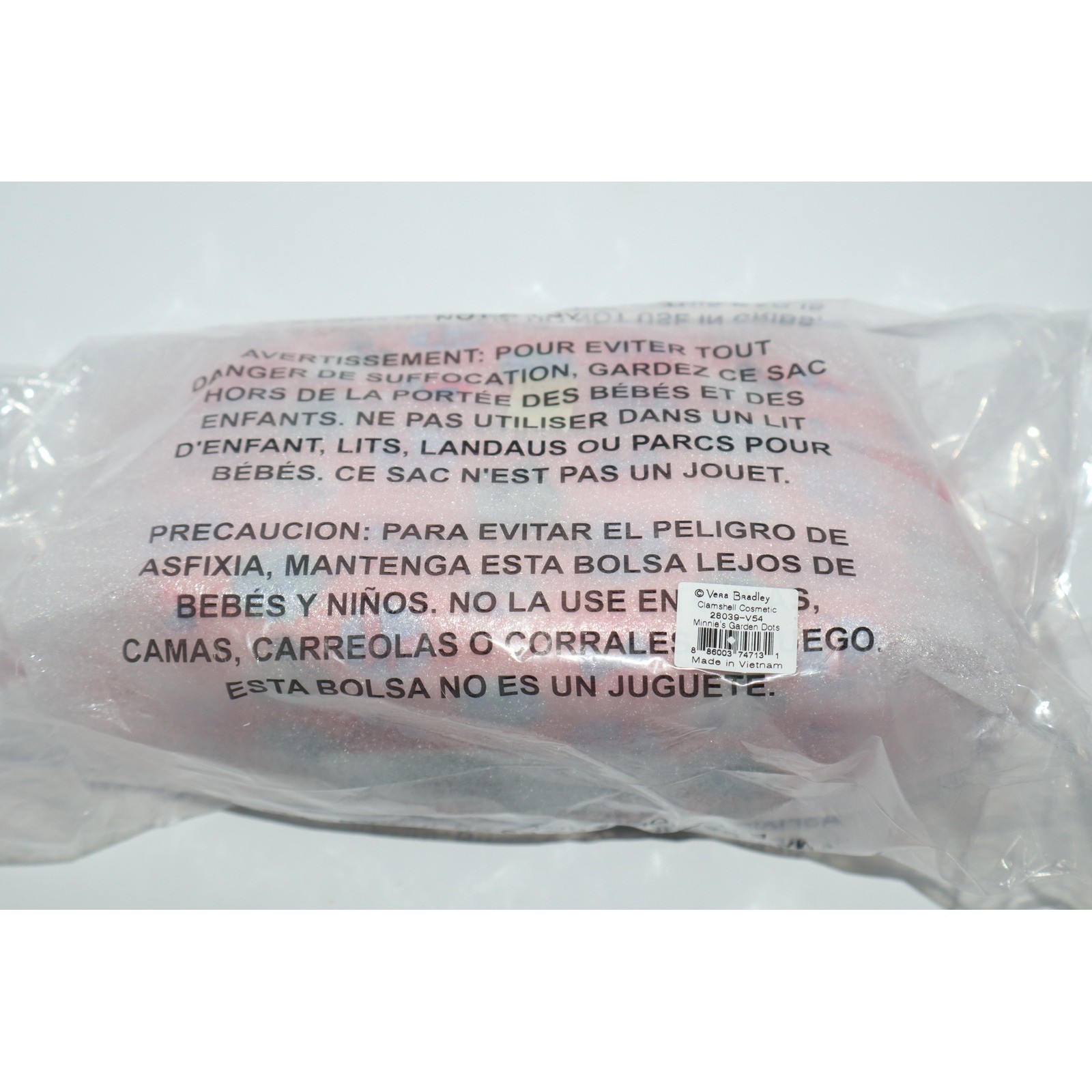 VERA BRADLEY x Disney Clamshell Cosmetic Minnie's Garden Dots NEW