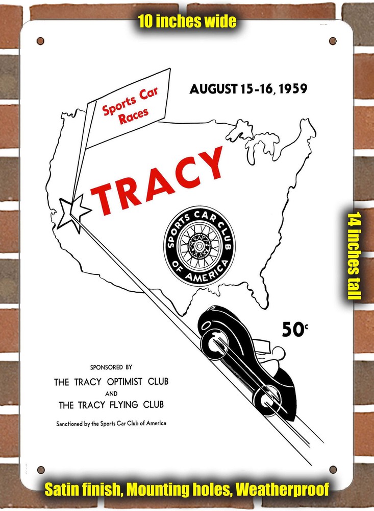 Metal Sign - 1959 Tracy Racing Program - 10x14 inches