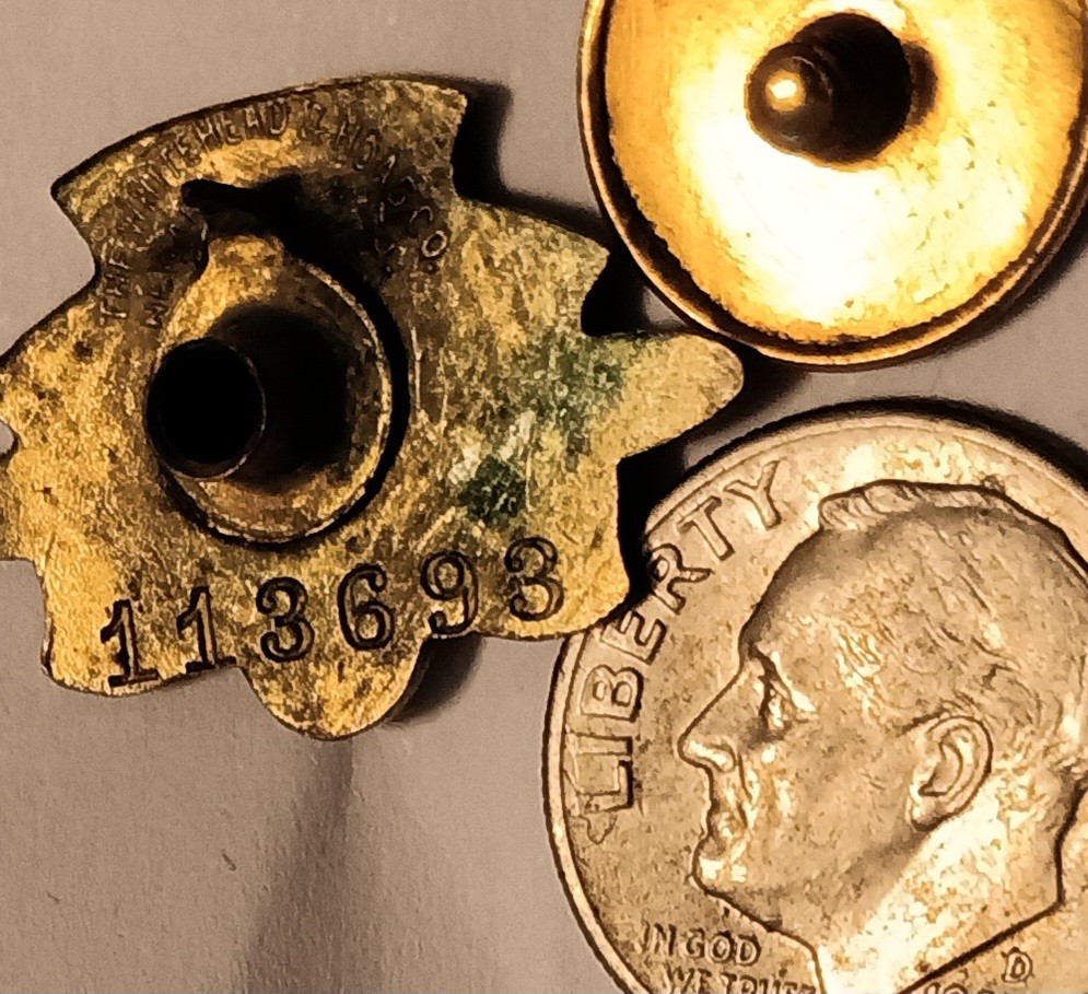 1915 WW1 US AIR SERVICE INDUSTRIAL SERVICE WORKER PIN ORIGINAL - FREE SHIPPING