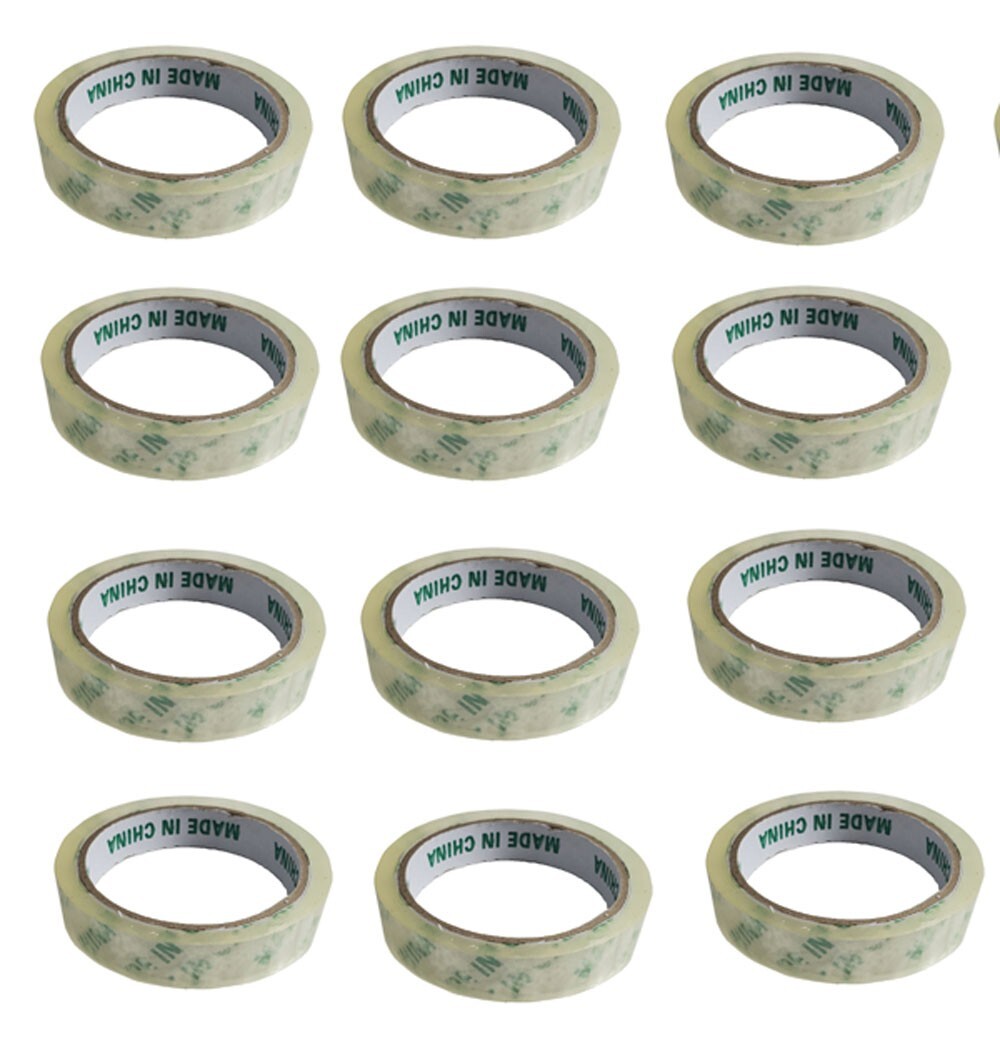 12 Transparent Clear 3 inch Core Tape 0.7" 50 yards Length