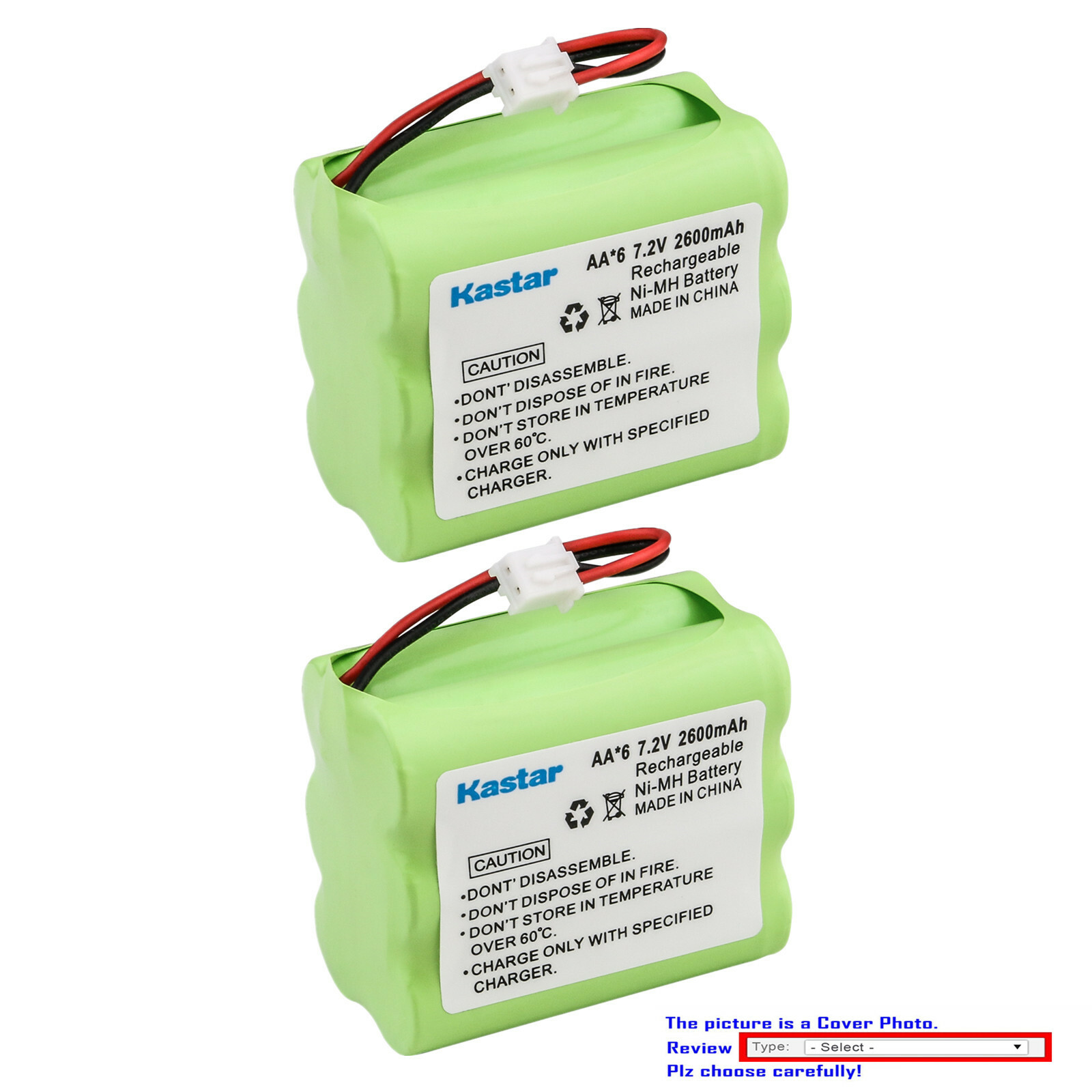 Kastar Battery Ni-MH 7.2V 2600mAh for Golden Power 6MR2000AAY4Z 6MR1600AAY4Z