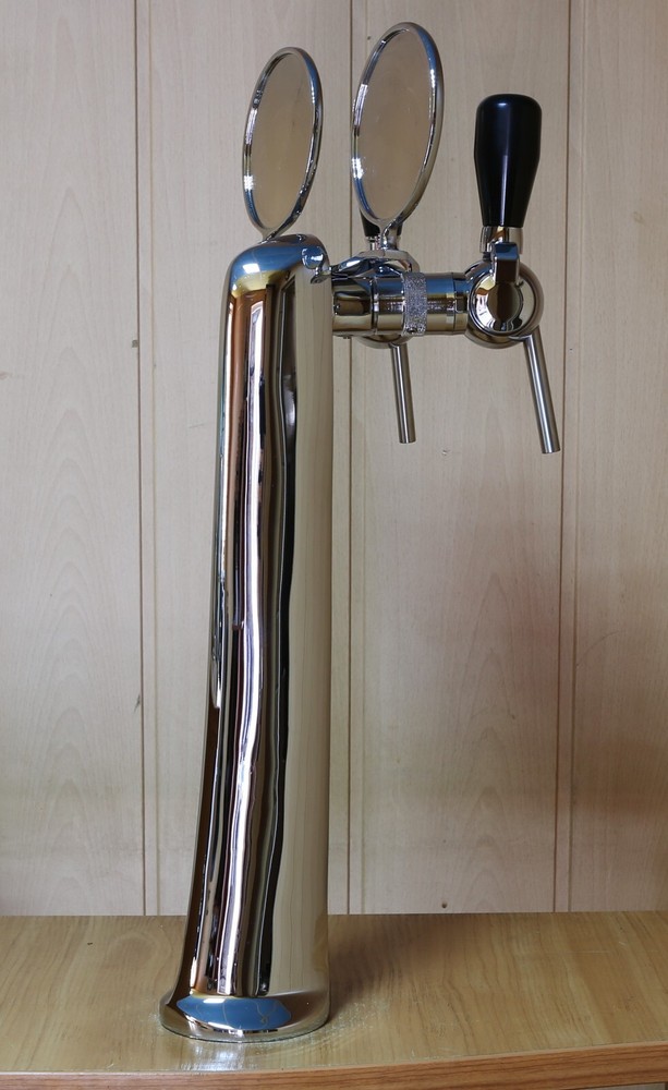 Draft Beer Tower 2 Faucets Beer Pump Chrome Belgian