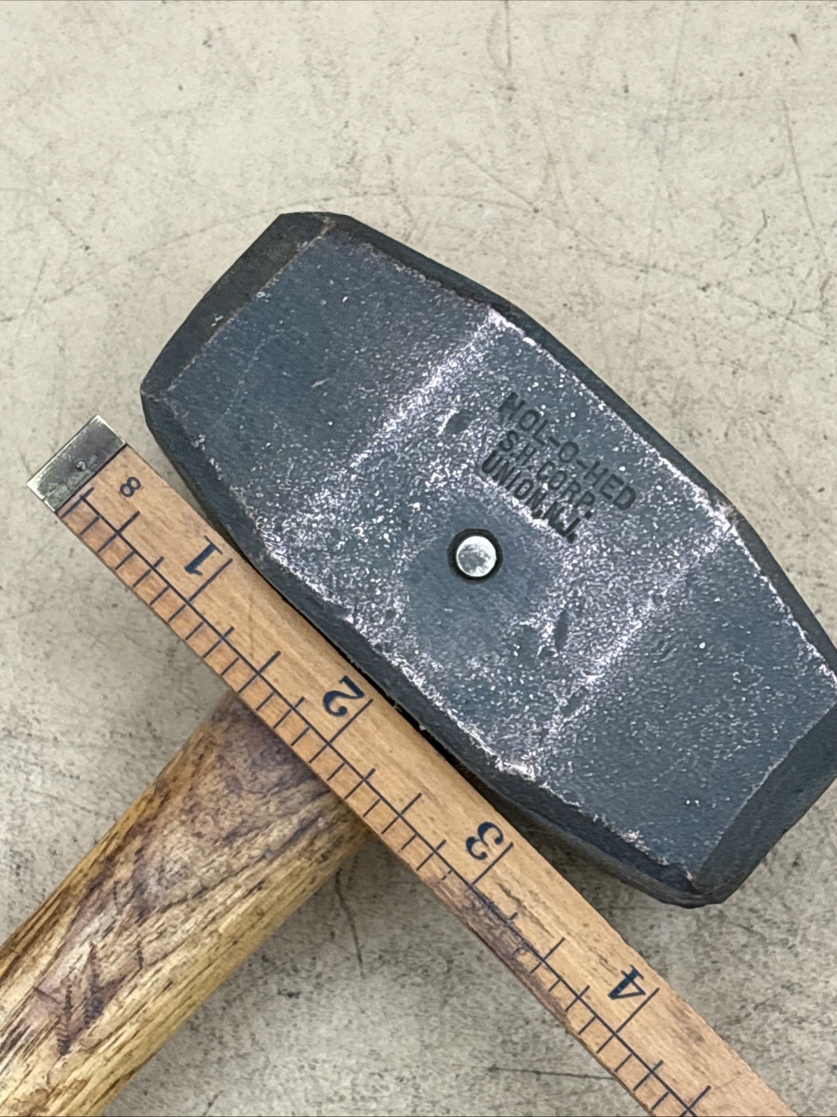 Vintage USA Brass Non-Spark Hammer 3.4 Lbs. Total Weight, #4 HOL-O-HED, SH Corp.