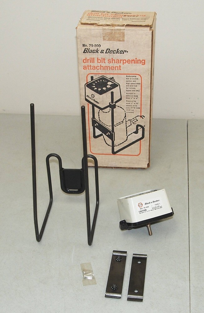 BLACK & DECKER "Drill Bit Sharpener Attachment" Model #79-800 (Made in USA!)