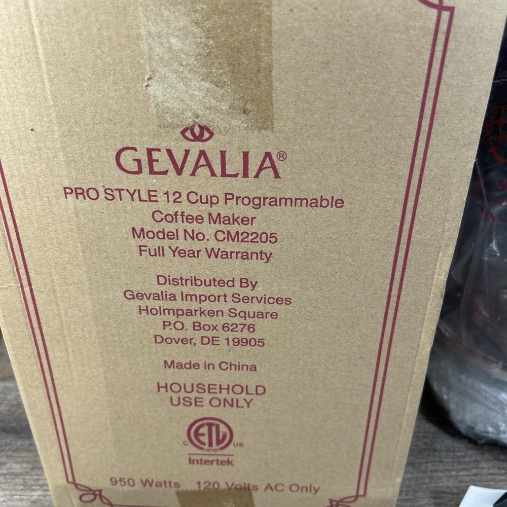 Gevalia Kaffe CM-22 J72 Black 12 Cup Programmable Coffee Maker New Open Box