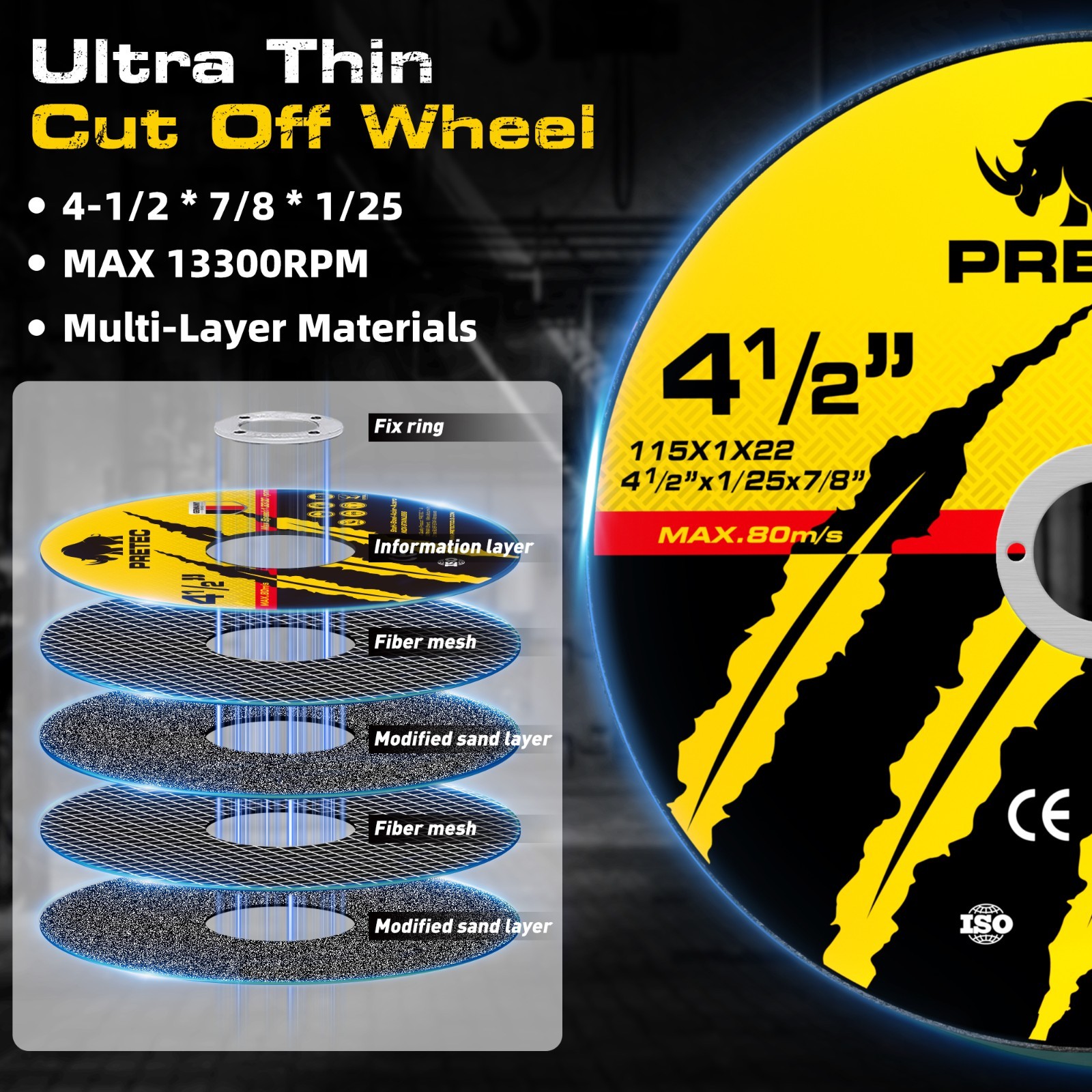 26PCS 4.5" Metal Cut Off Wheels Grinding Flap Disc Angle Grinder 40 60 80 Grit