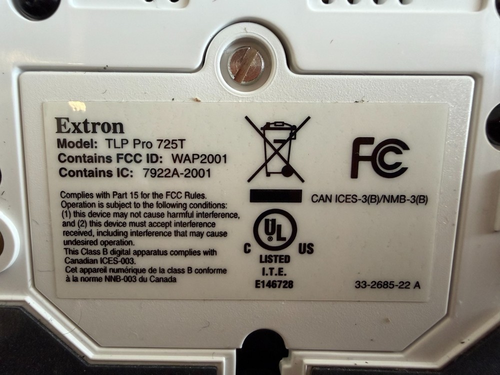 Extron TLP Pro 725T 7" Table Top Touchlink Pro Touch Panel Screen, White