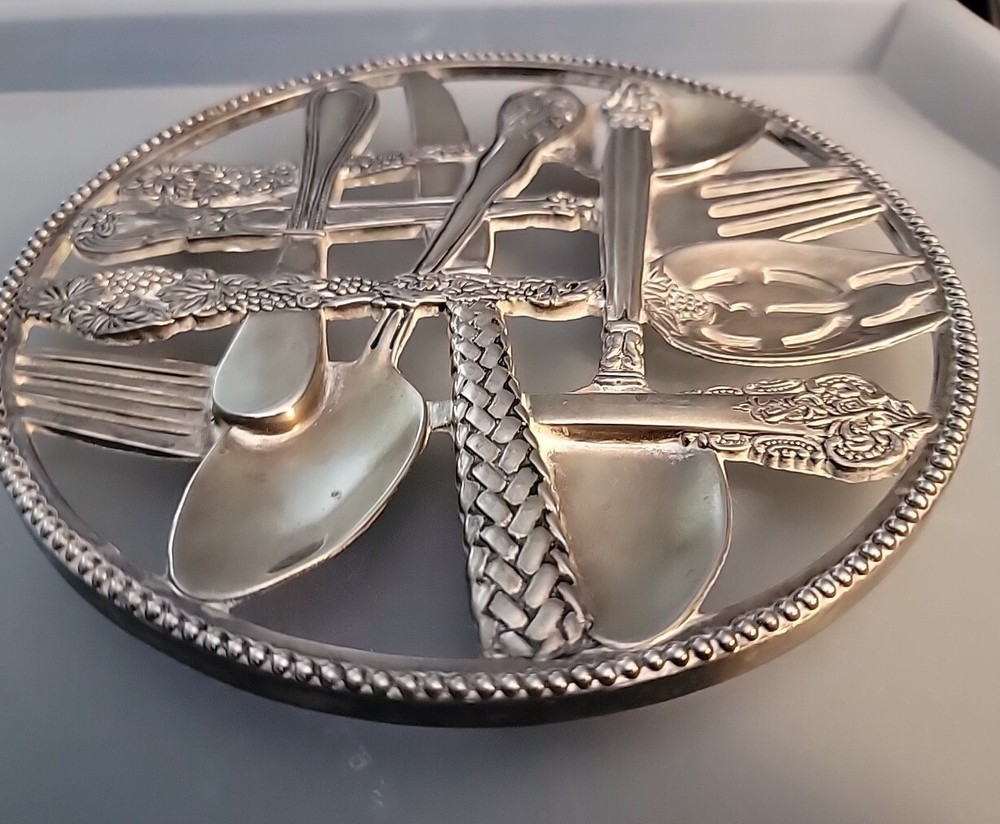 Vintage Godinger Silver Art Co. Silver Plate Flatware Utensil Trivet