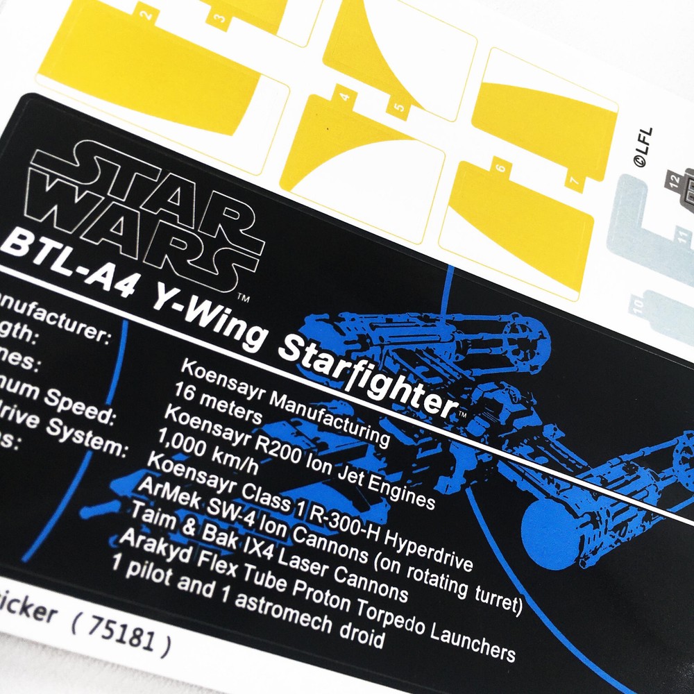 Replacement sticker for set 75181 Precut sticker