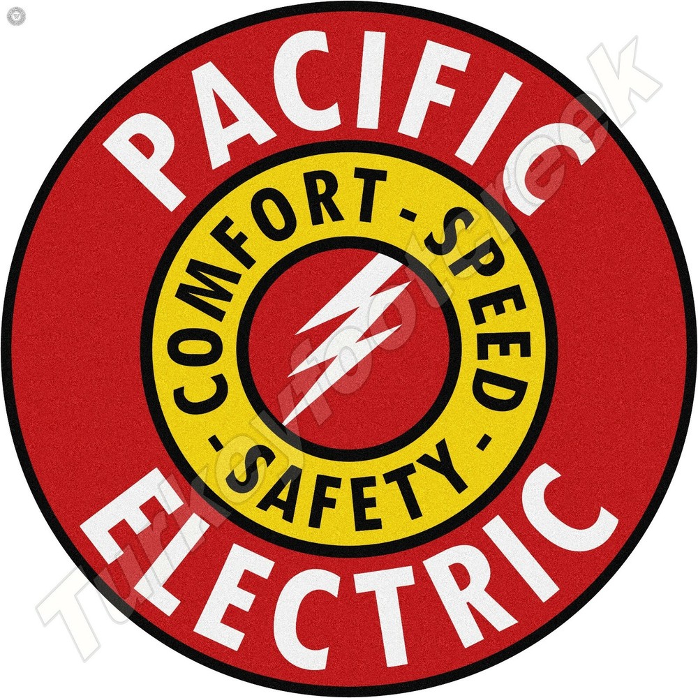 Pacific Electric 11.75" Round Metal Sign