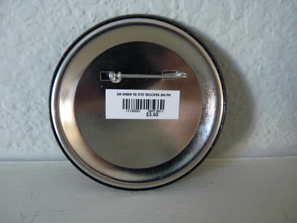 STAR WARS Rainbow Tie Dye STORMTROOPER 3" Pin/Button