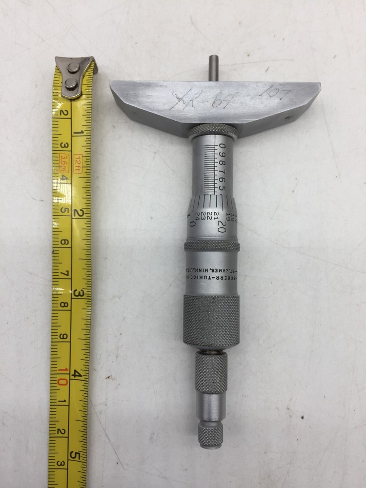Scherr Tumico Depth Micrometer Machinist Tool with Assorted Range