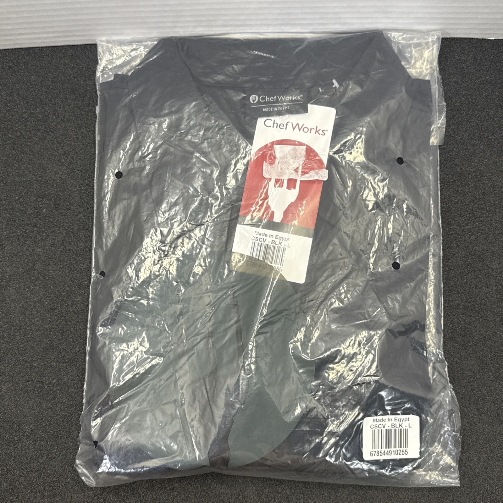 Chef Works, CSCV-BLK-L, Cook's Shirt, New Sealed, 678544910255, Black, SS