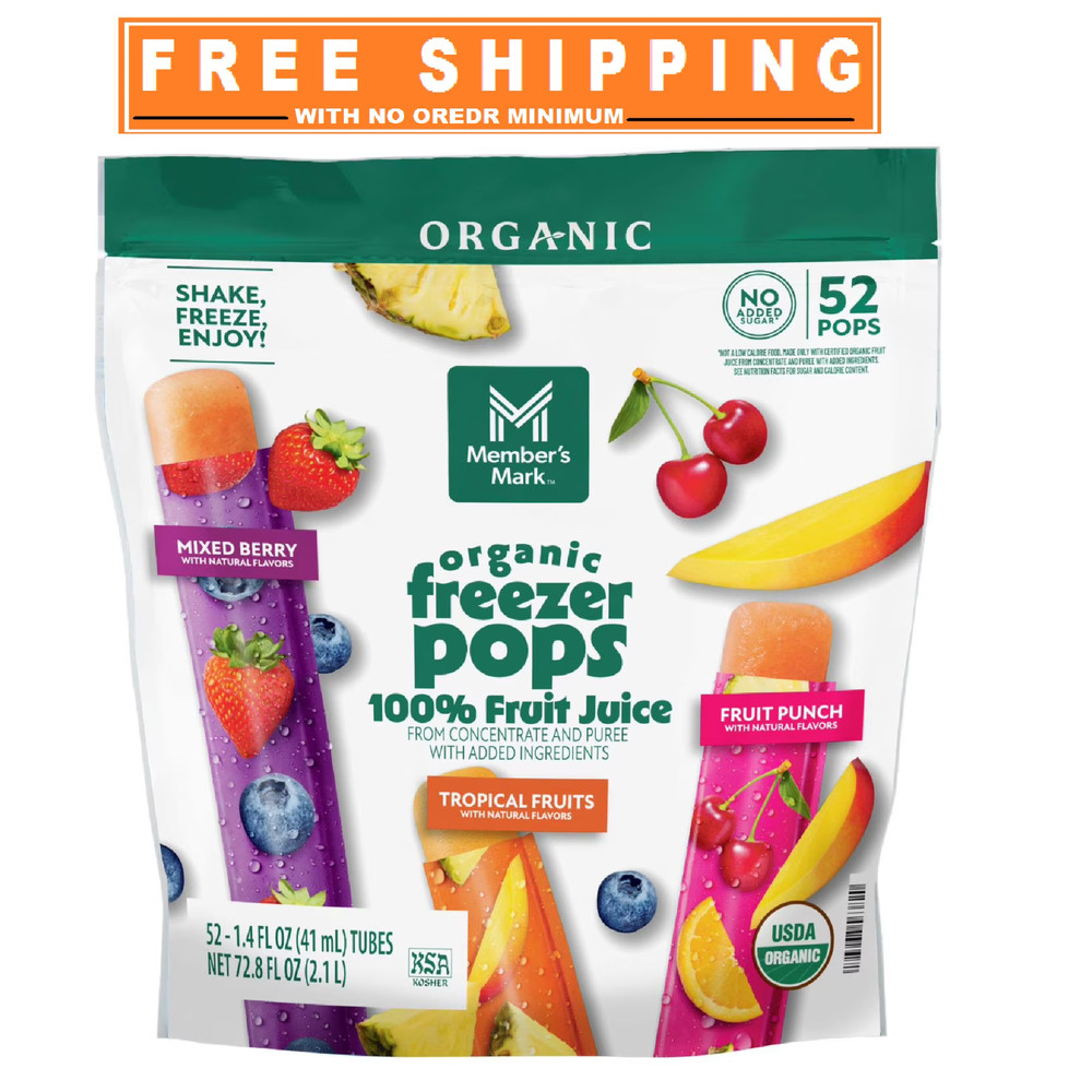 Member's Mark Organic Freezer Pops, 52 ct.