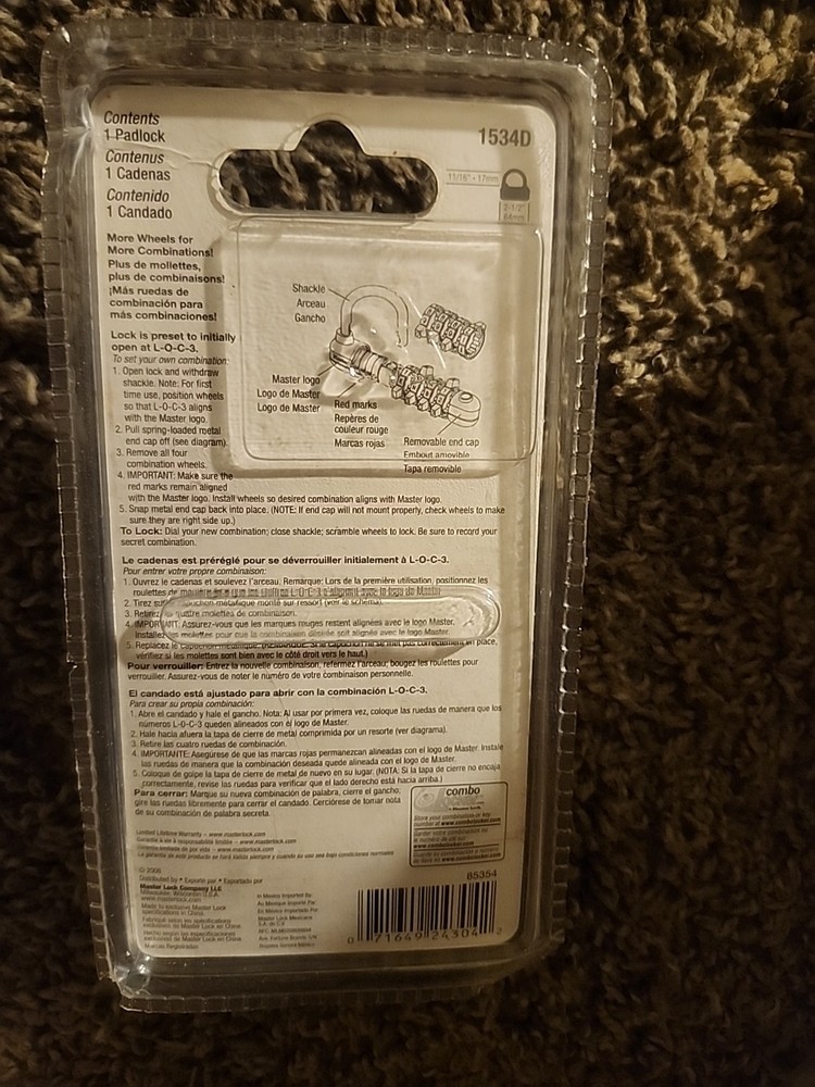 Master Lock Password Plus Letters And Numbers 1534D- RED