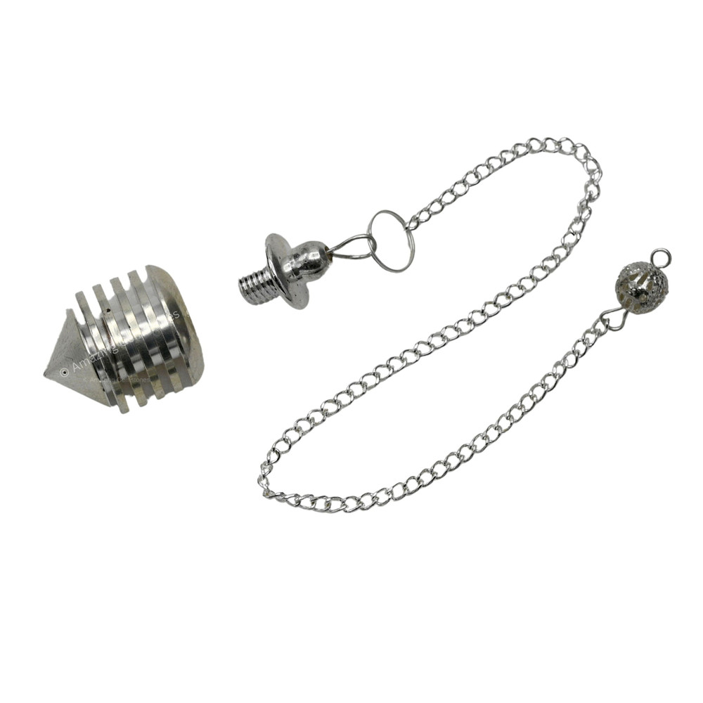 Silver Vertical Hard Coil Steel Copper Pendulum for Divination