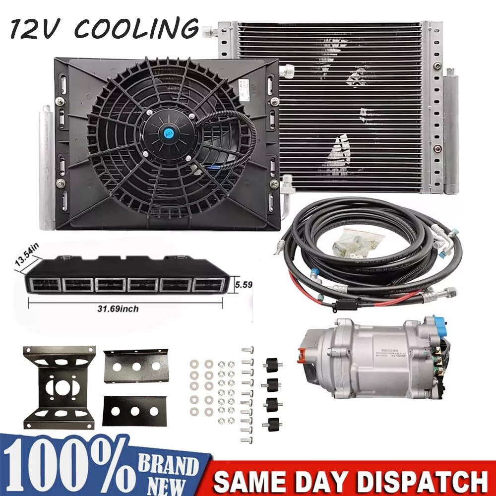 12V Universal Electric Underdash Air Conditioning 11000BTU Cool A/C Kit Auto Car