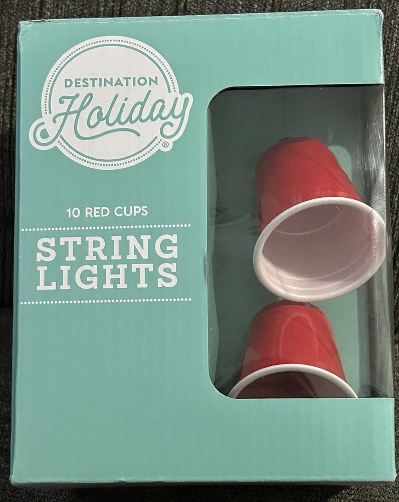 10 Red Cups String Lights Christmas
