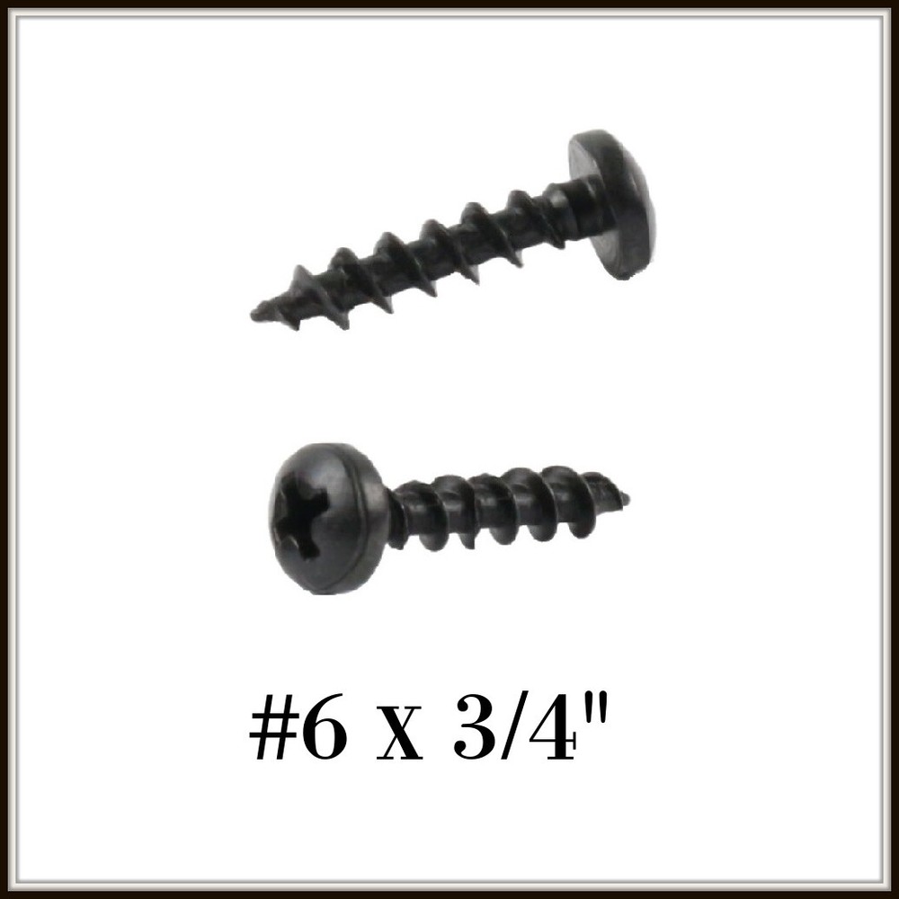 Deep Thread Pan Head Black Oxide Wood Screws. Select Quantity and Size!
