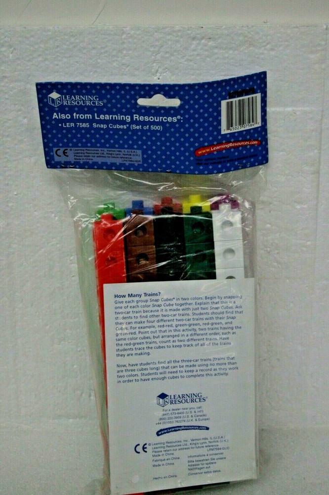 Learning Resources Snap Counting Cubes 100 Count Set LER 7584 10 Colors