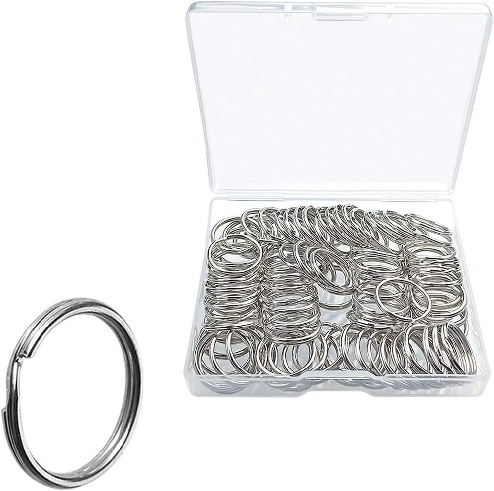100Pcs Split Ring,Small Key Rings Bulk Split Keychain Rings DIY Craft Metal-12Mm