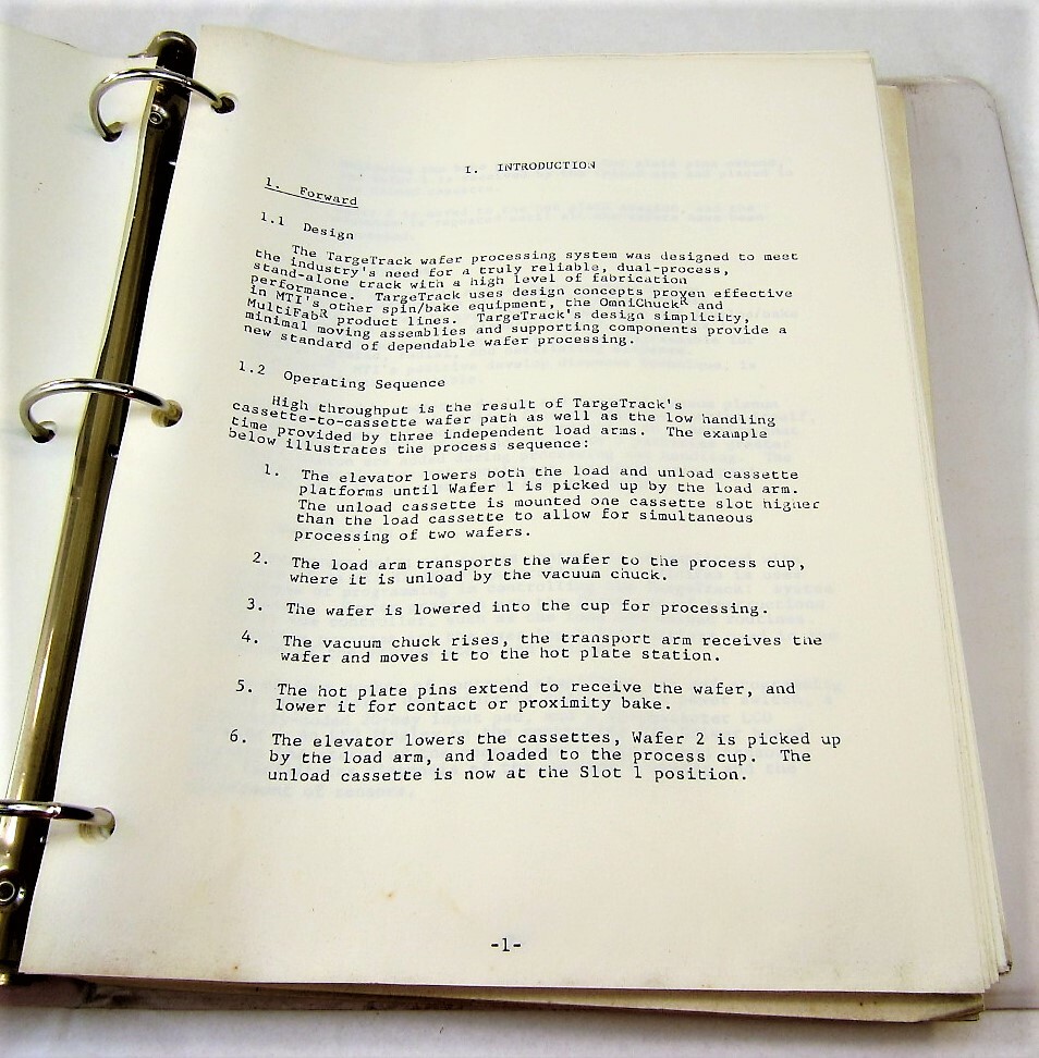 TargeTrack Wafer Processing System User's Guide 1987 Edition MTI