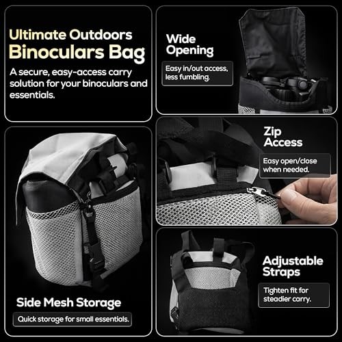 Binocular Harness Bag – Adjustable Chest Pack with Wide Opening, Zip Access,
