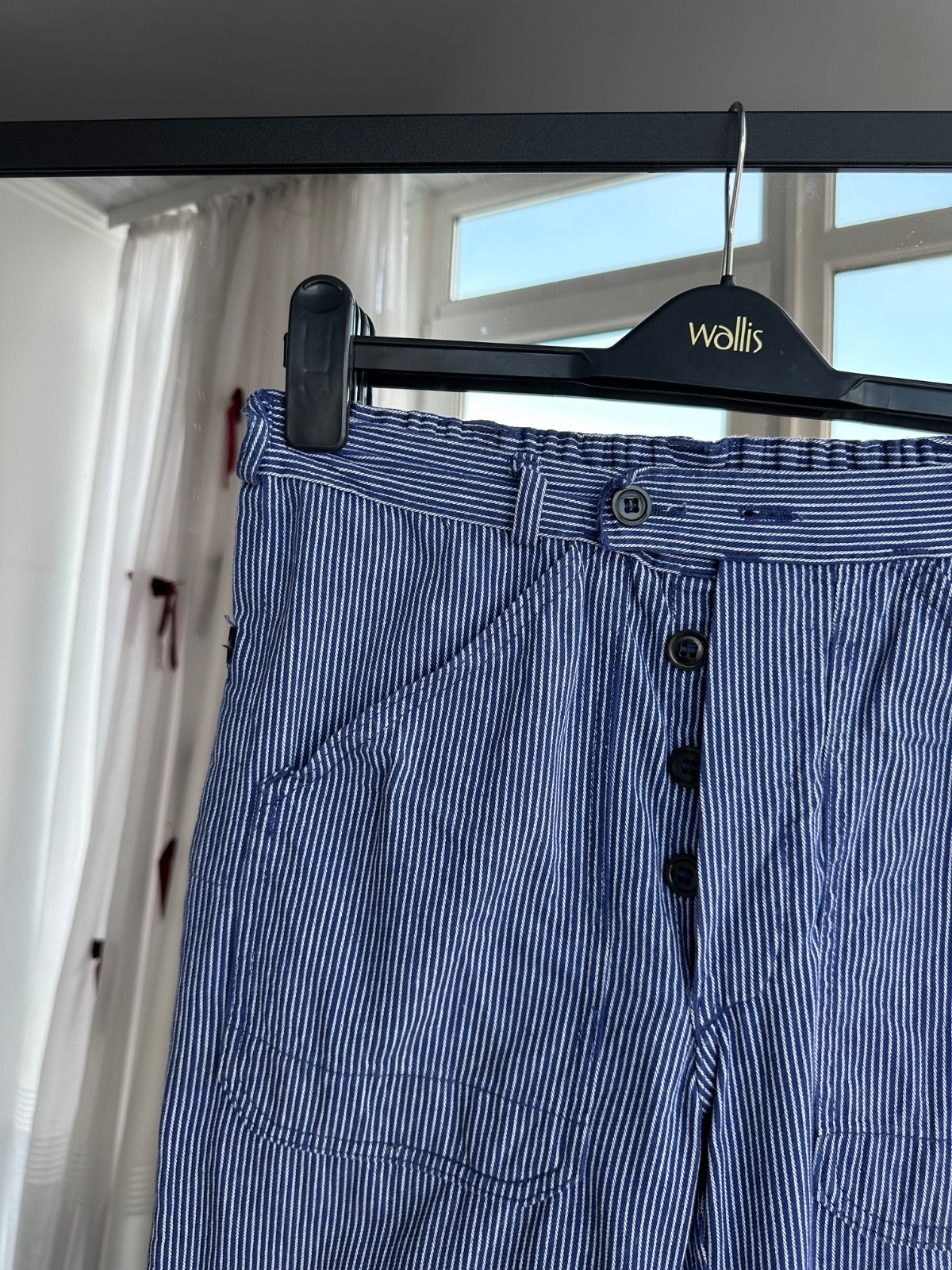 Vintage Worker 60s-70s French Workwear Striped Cotton Pants Sz S