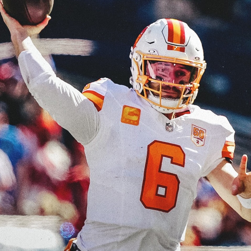 Baker Mayfield GAME-USED💪Signed + Inscribed Ball Tampa Bay Buccaneers 24-25 Szn