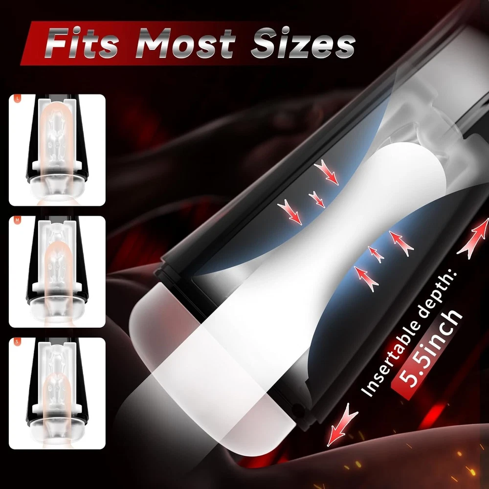 Handsfree Automatic Male Masturbator Cup Rotating Thrusting Heating Lubricants