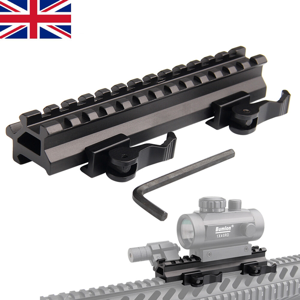 13 Slots Quick Release Offset 45 degree Scope Riser Mount Picatinny Rail 20mm