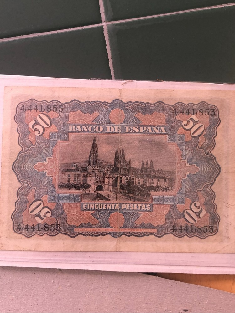 1907 50 pesetas banknote