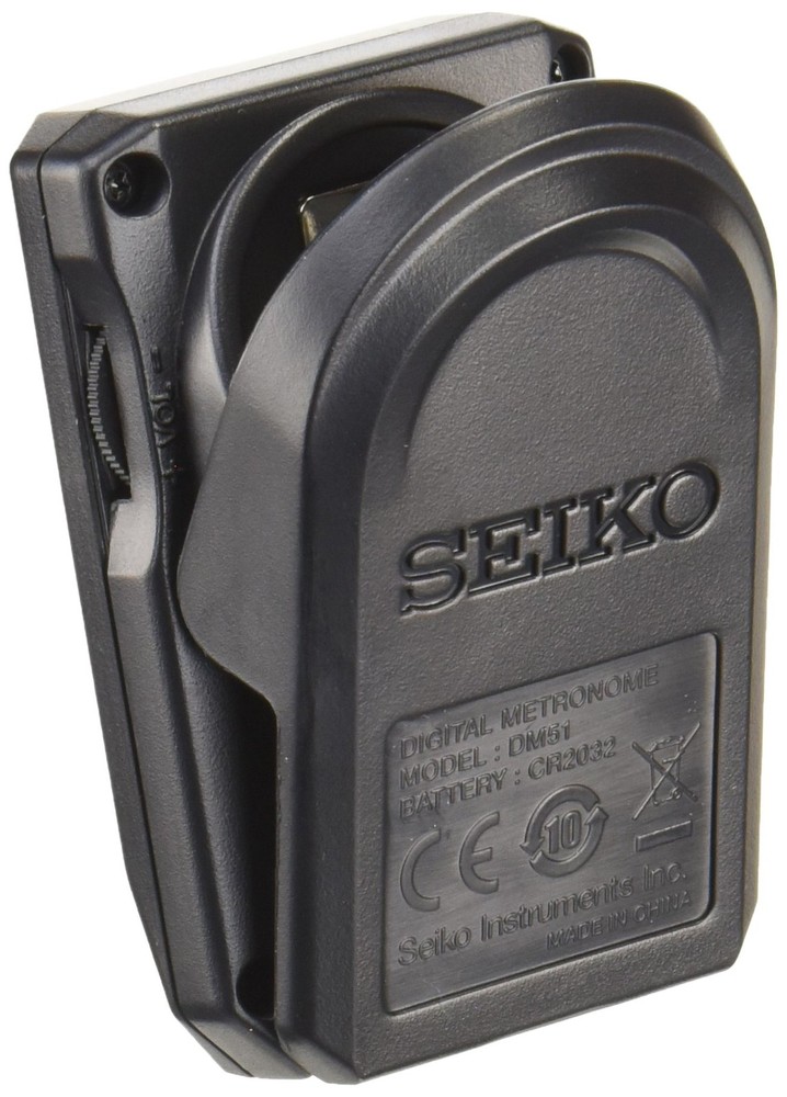 Seiko Black Digital Metronome With Clock Function And High Contrast Lcd