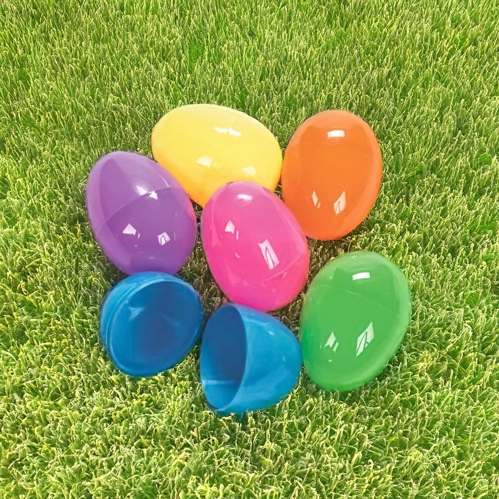 Solid Color 3 Inch Plastic Easter Eggs | Pack of 8