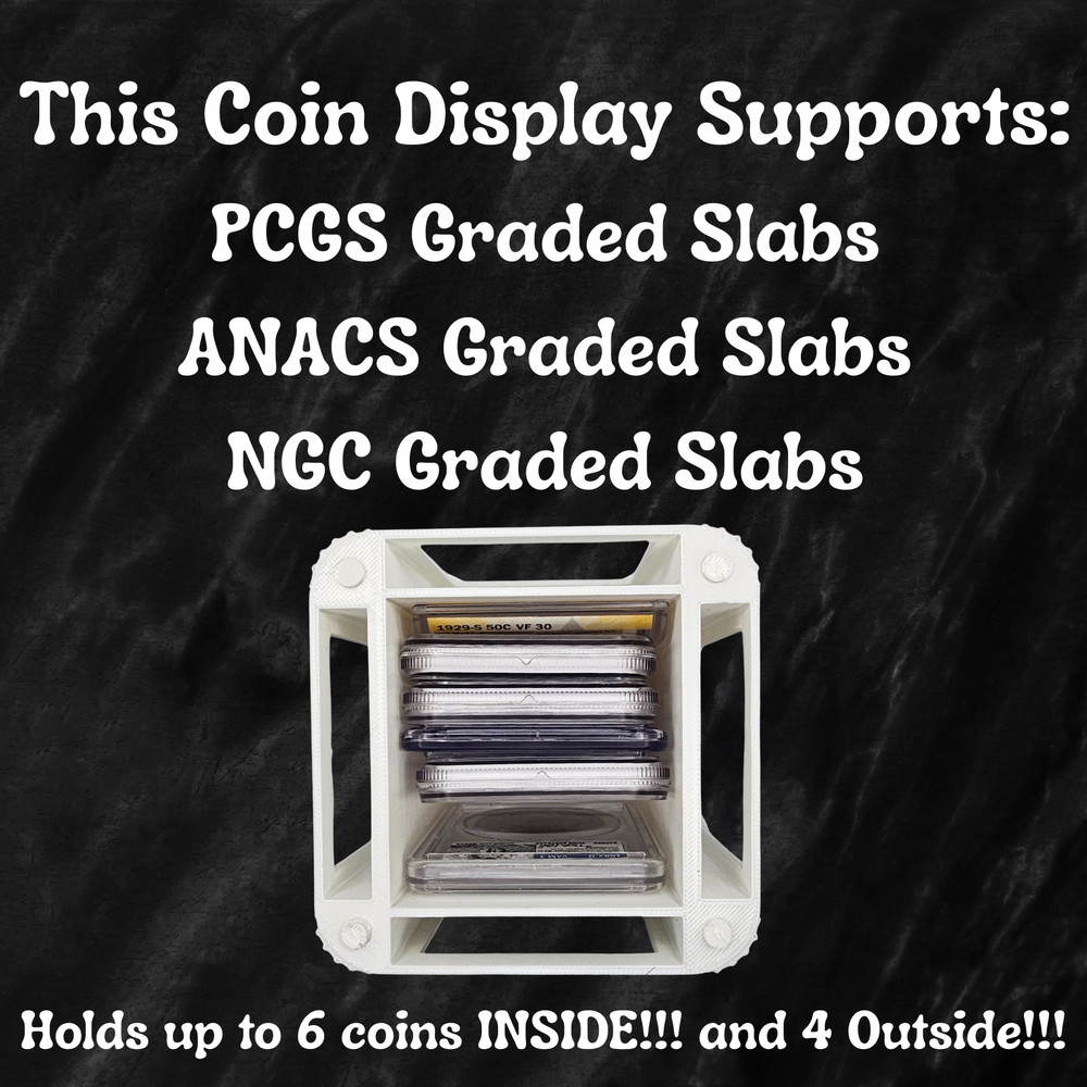 Stackable Coin Slab Display Storage for NGC PCGS ANACS CAC with Lid - Silk White