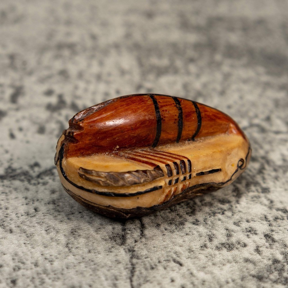 Vintage Shrimp Tagua Carving