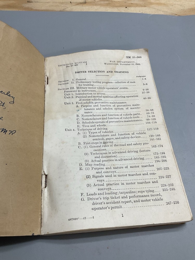 WWII US Driver Selection and Training Manual- lg417