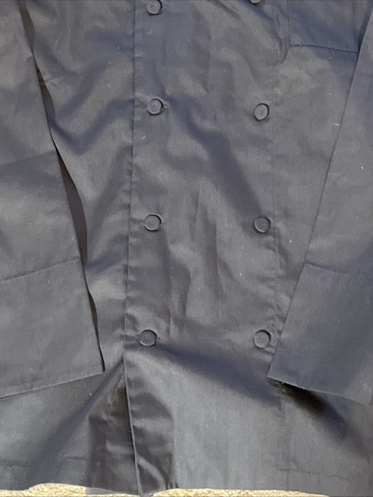 Unused L Chef Works Cool Vent Long Sleeve Black Chef Coat Shirt Double Breasted