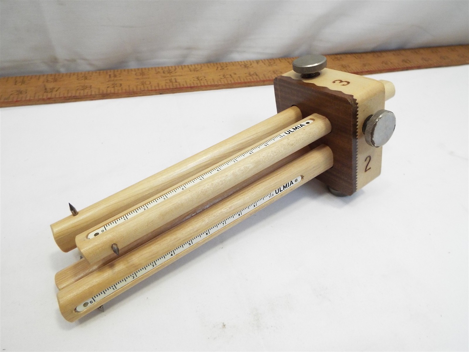 Vintage Ulmia 4 Way Arm / Stem Marking Mortise Gauge Depth Measuring Germany